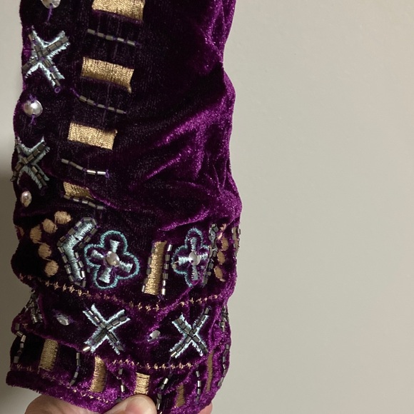 Crazy Train Rich Purple Velvet Jacket - Picture 9 of 12